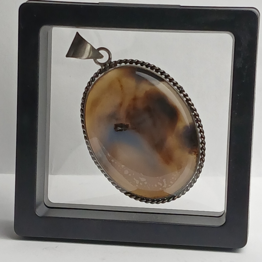 Dendritic Quartz Montana Agate Pendant